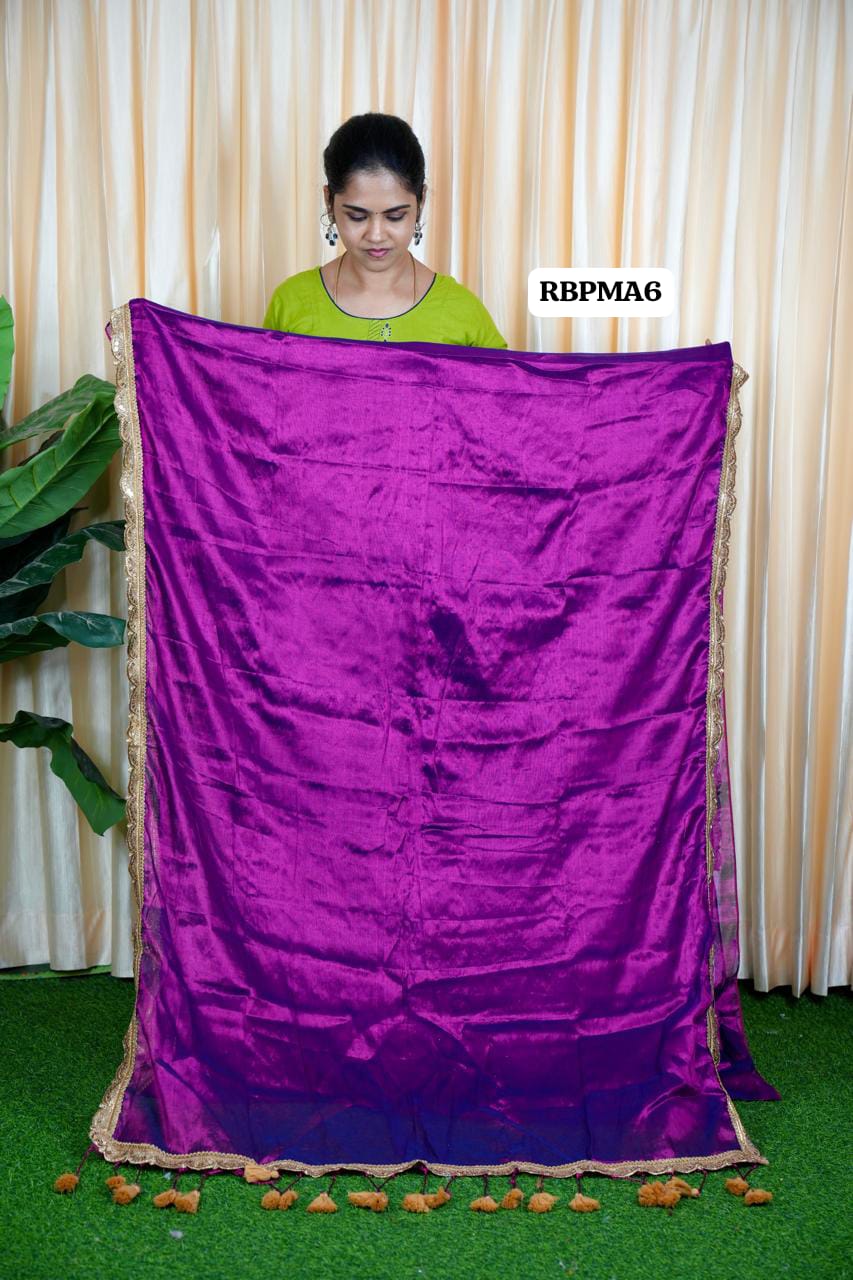 Kadhi Tissue with Cut Work Laceš„³