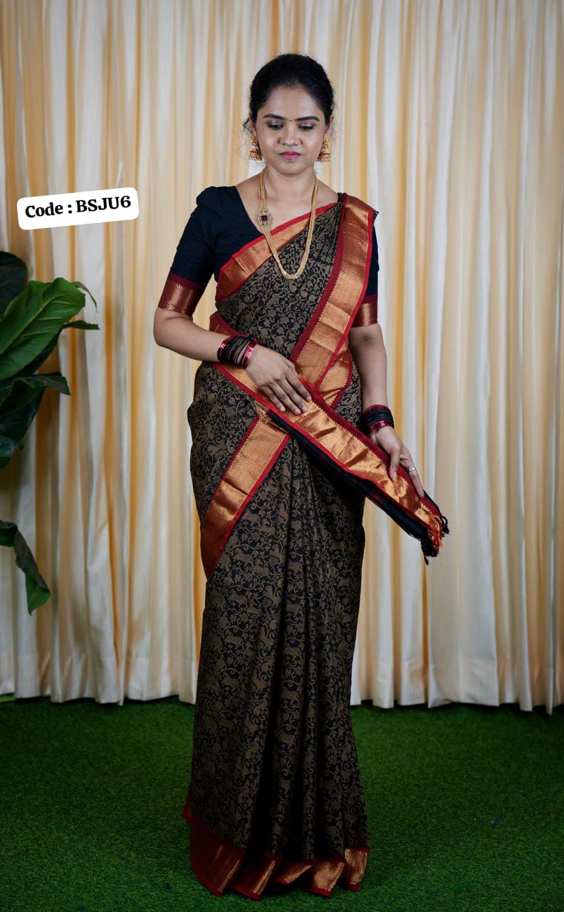 Black cotton saree PPrebook ❌