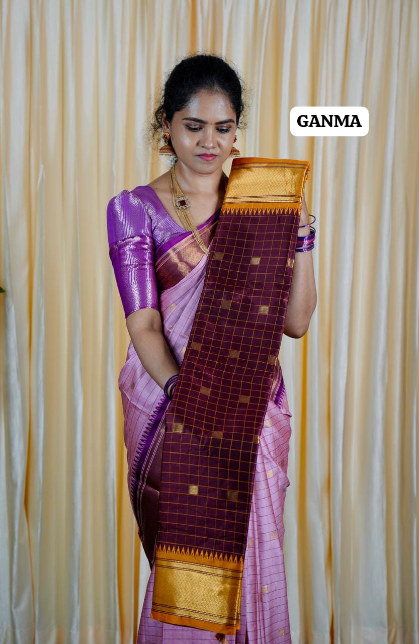 Kalyani silk saree with check❌
