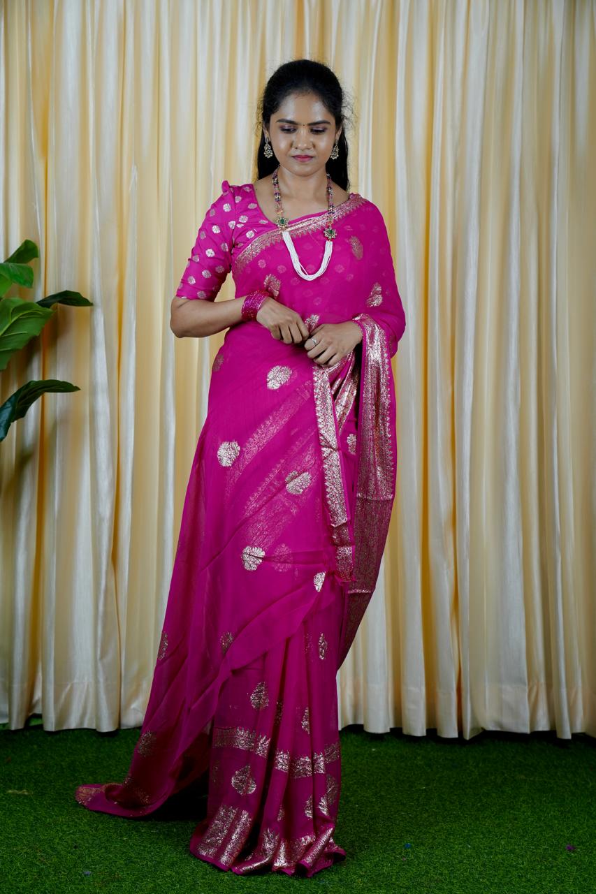 Viscose georgette saree❌