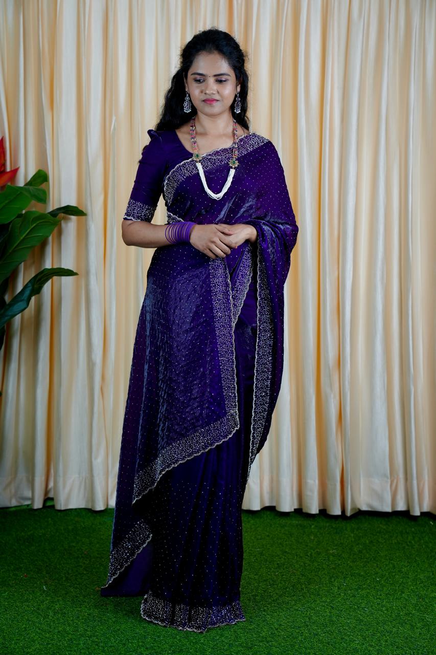 Premium space silk sarees with real jarkhan diamond work prebook🥳✅