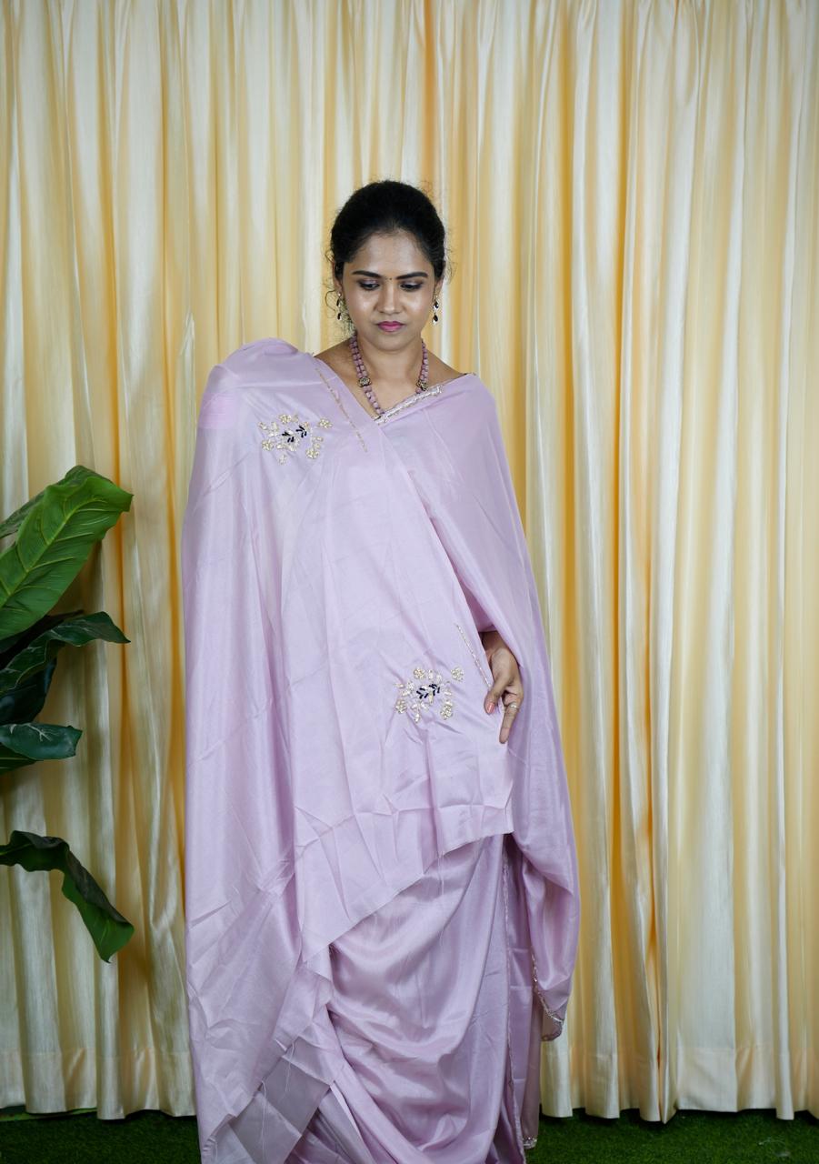 Shimmer sarees with beeds 🥳🥰