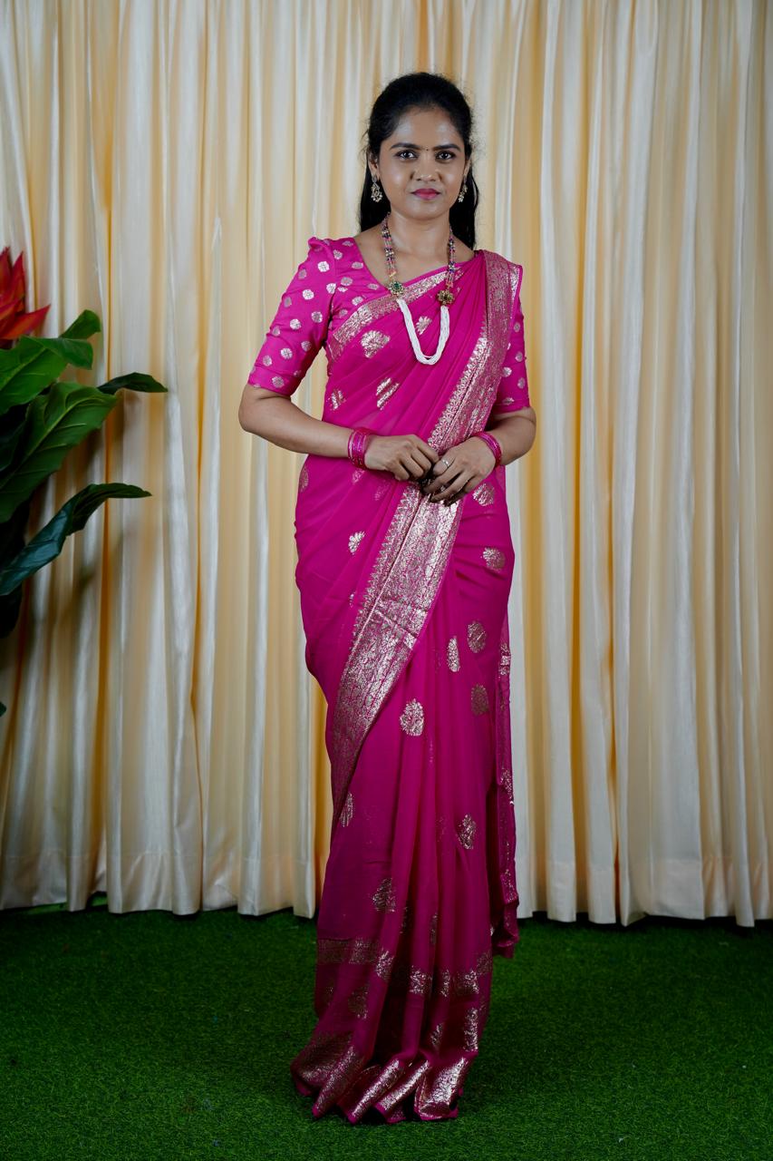 Viscose georgette saree❌