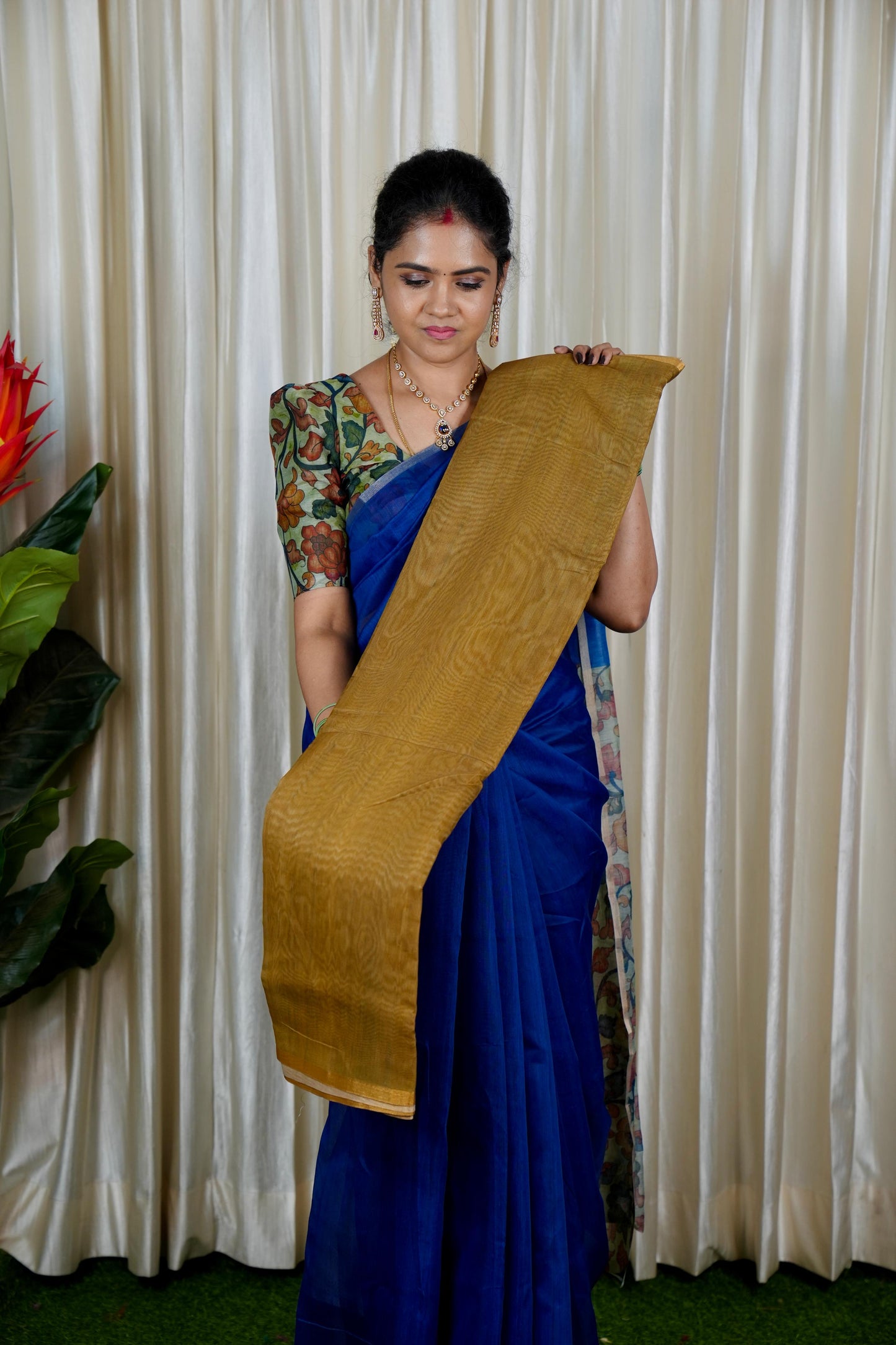Kalamkari Chanderi Sico sareeš„³