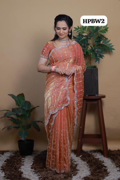 Heavy premium space silk sarees with katdana beads work 🥳✅