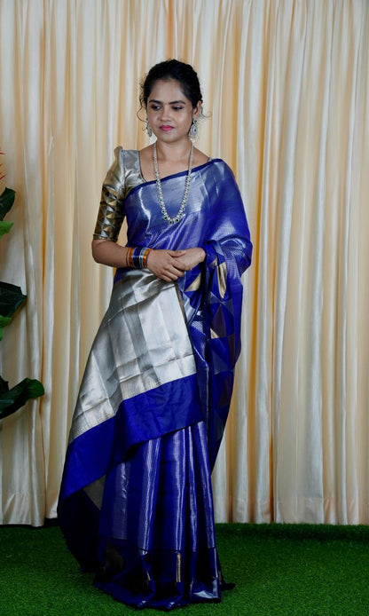 Tissue semi silk sarees in geometric pattern🥰🥳