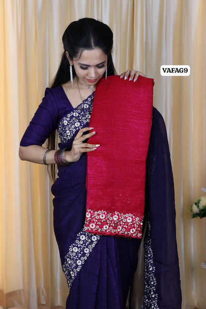 Crushed space silk with embroidery scalloped border 🥳🔥
