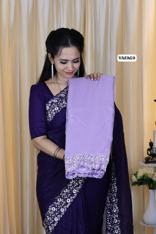 Crushed space silk with embroidery scalloped border 😍🥳🔥