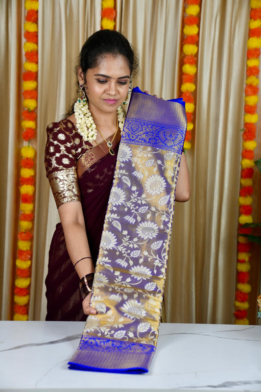 Kanchipuram inspired semi silk sarees 🥳