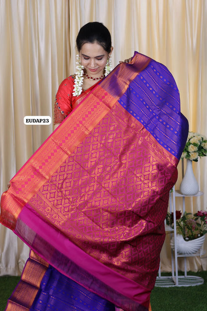 Premium Kanchi semi soft silk saree Vairoosi design 🥳