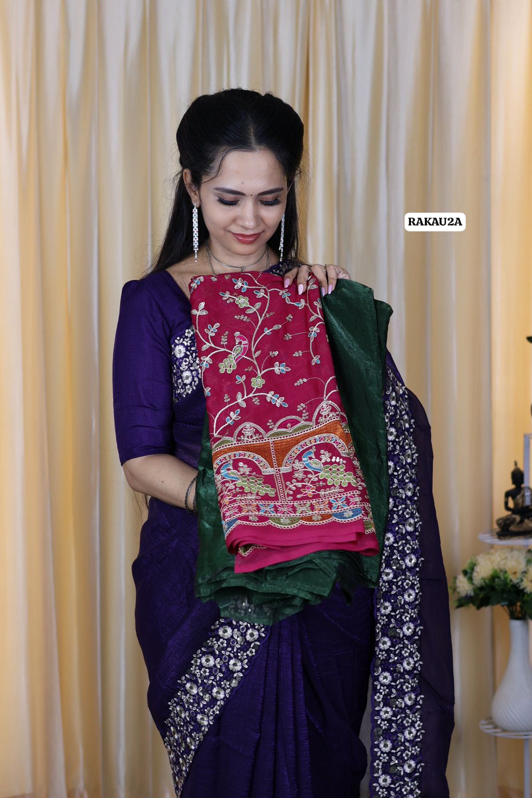 space silk with heavy work blouse 😍🥳