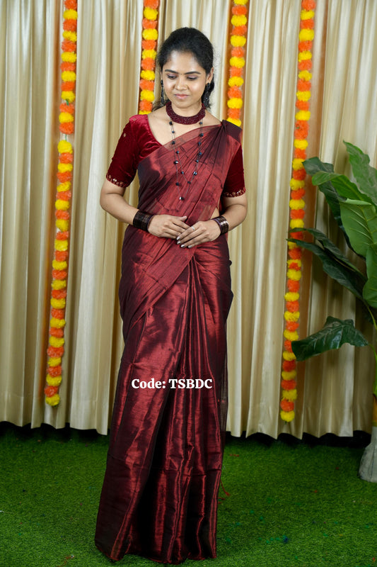 Kadhisoft tissue silk saree with running blouse  🥳
