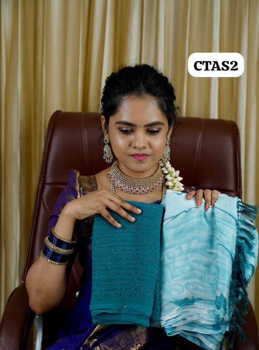 Chiffon sarees with designer blouse🥳