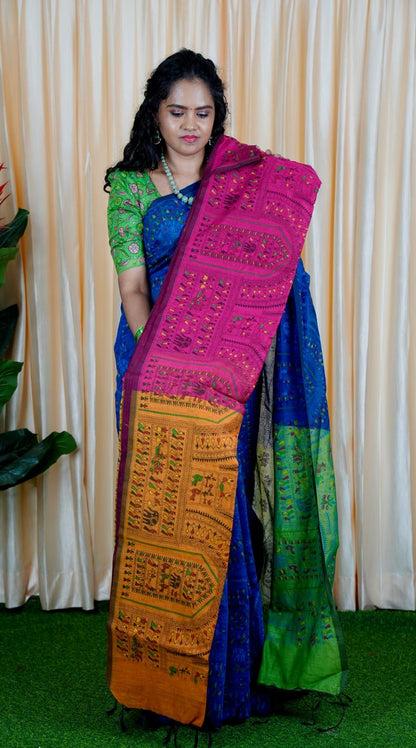 Cotton sarees with contrast plain blouse🥳✅