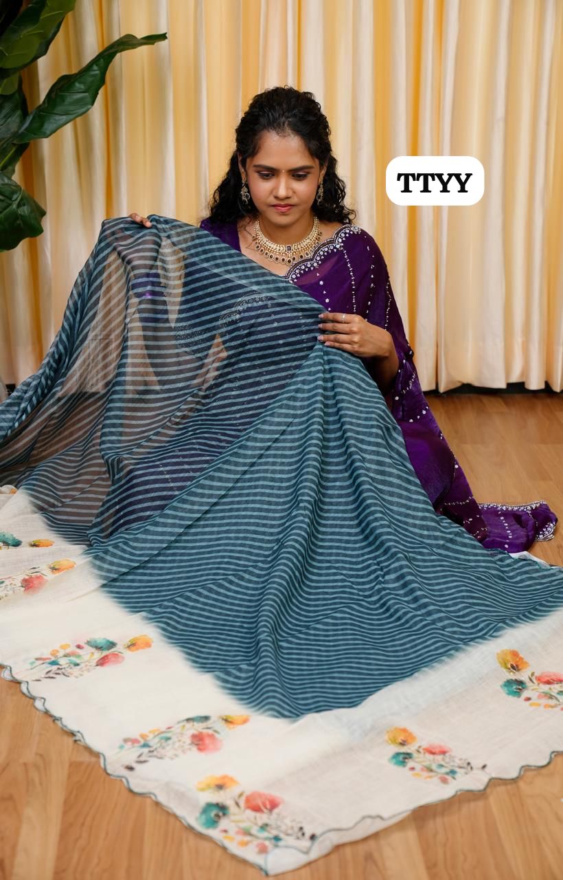 Jute linen saree 🥰🥳