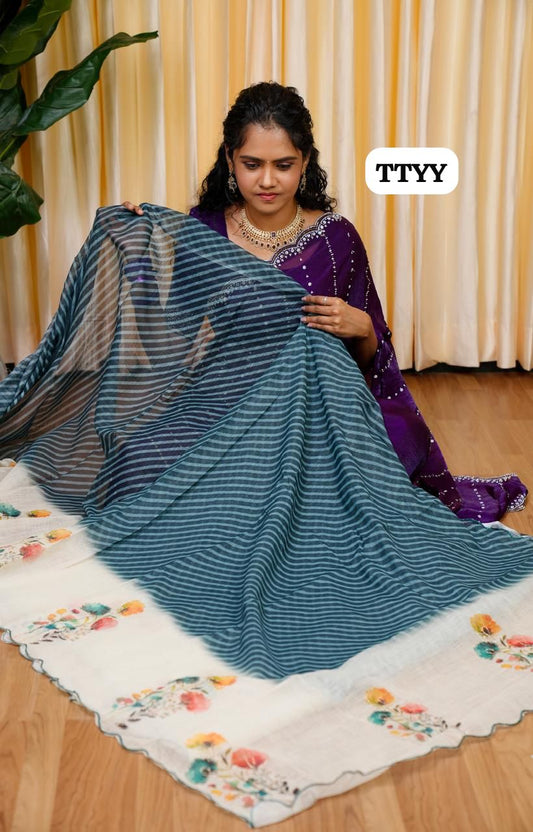 Jute linen saree 🥰🥳