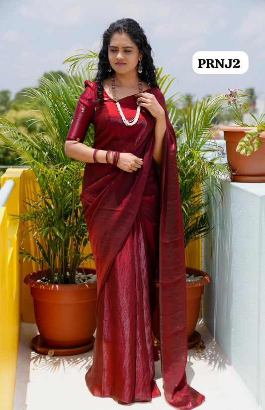 Premium space silk sarees with tassels and chumky work blouse👇