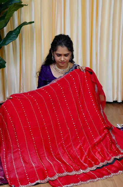 Premium space silk with real jarkhan diamond work 🥰😎🥳