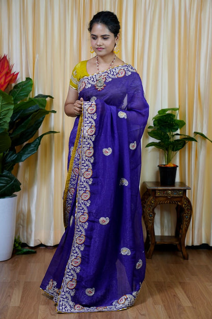 Designer sarees with Embroidery work border🥰🥳