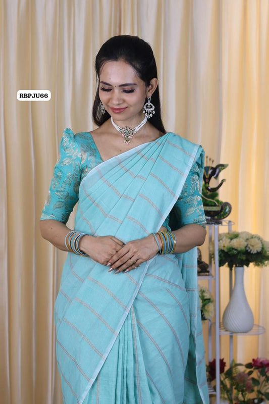 Khadhi cotton saree with zari weaving 🥳