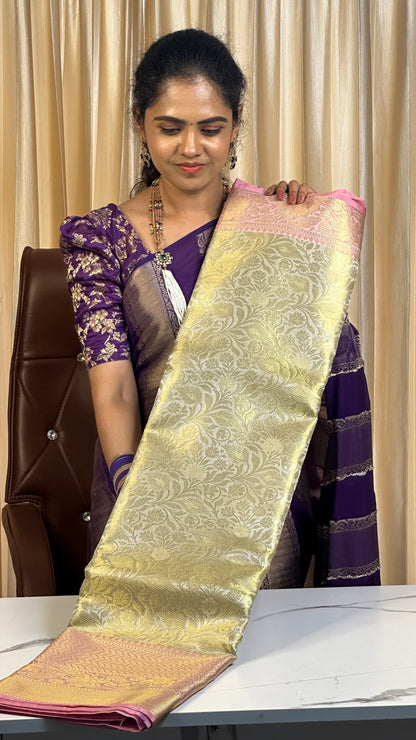 Bridal and engagement wear tissue sarees.