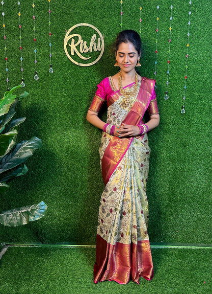 Kanchipuram bridal silk saree YYY