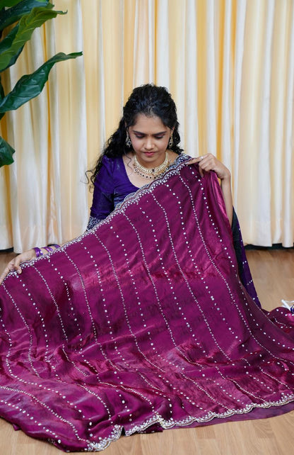 premium space silk with real. Jarkhan diamond work🥳