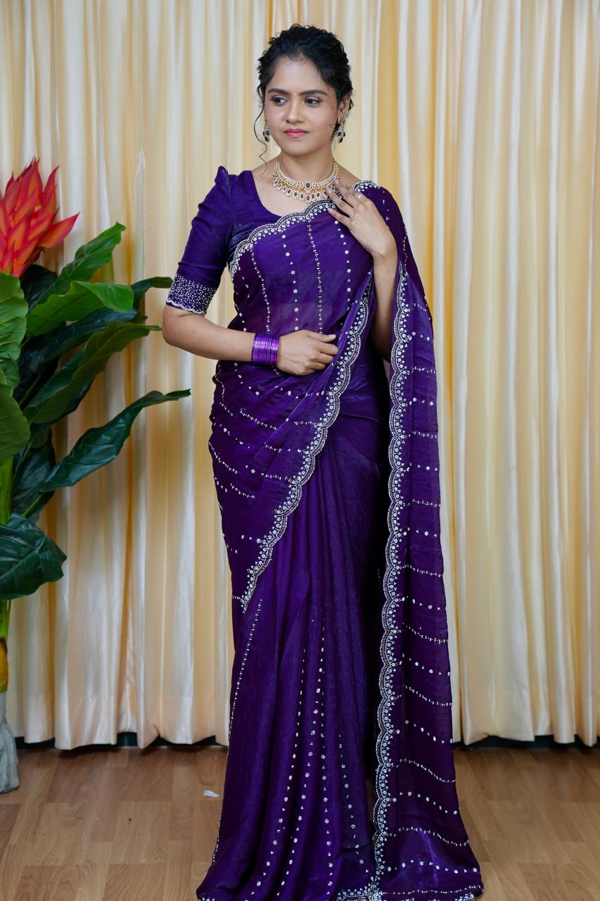 premium space silk with real. Jarkhan diamond work 🥳