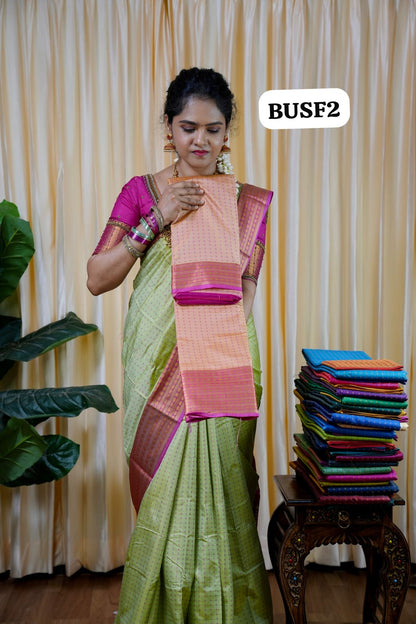 Soft silk sarees in thousand buttas style with Contrast🥰😎