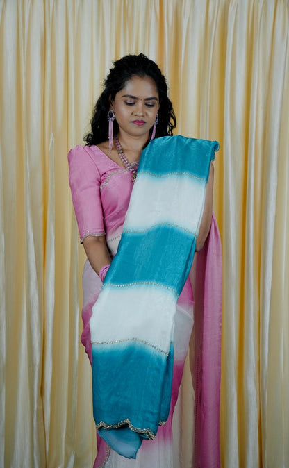 Space silk sarees with cutwork border🥳✅