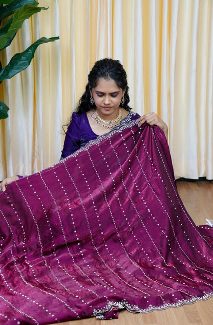 premium space silk with real. Jarkhan diamond work🥳