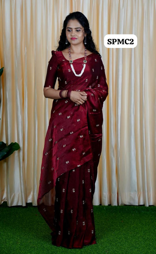 Space silk saree with same blouse 🥳✅
