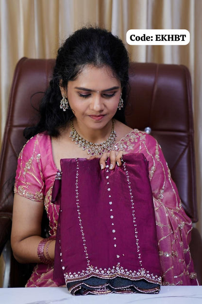 premium space silk with real. Jarkhan diamond work🥳