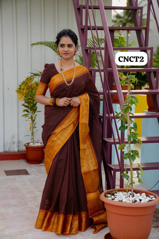 Premium kanchi korvai Chettinad cotton saree 😍😎