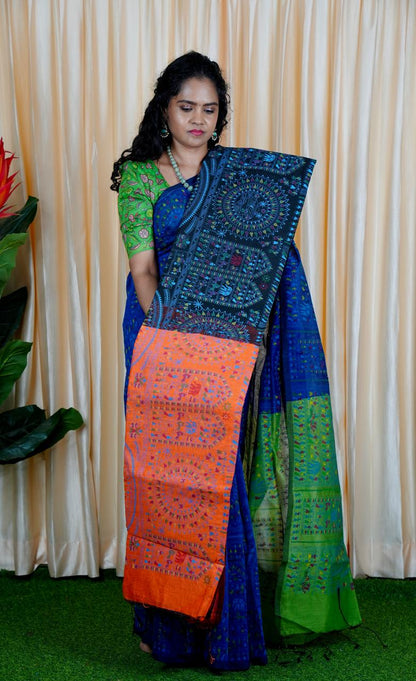 Cotton sarees with contrast plain blouse🥳✅