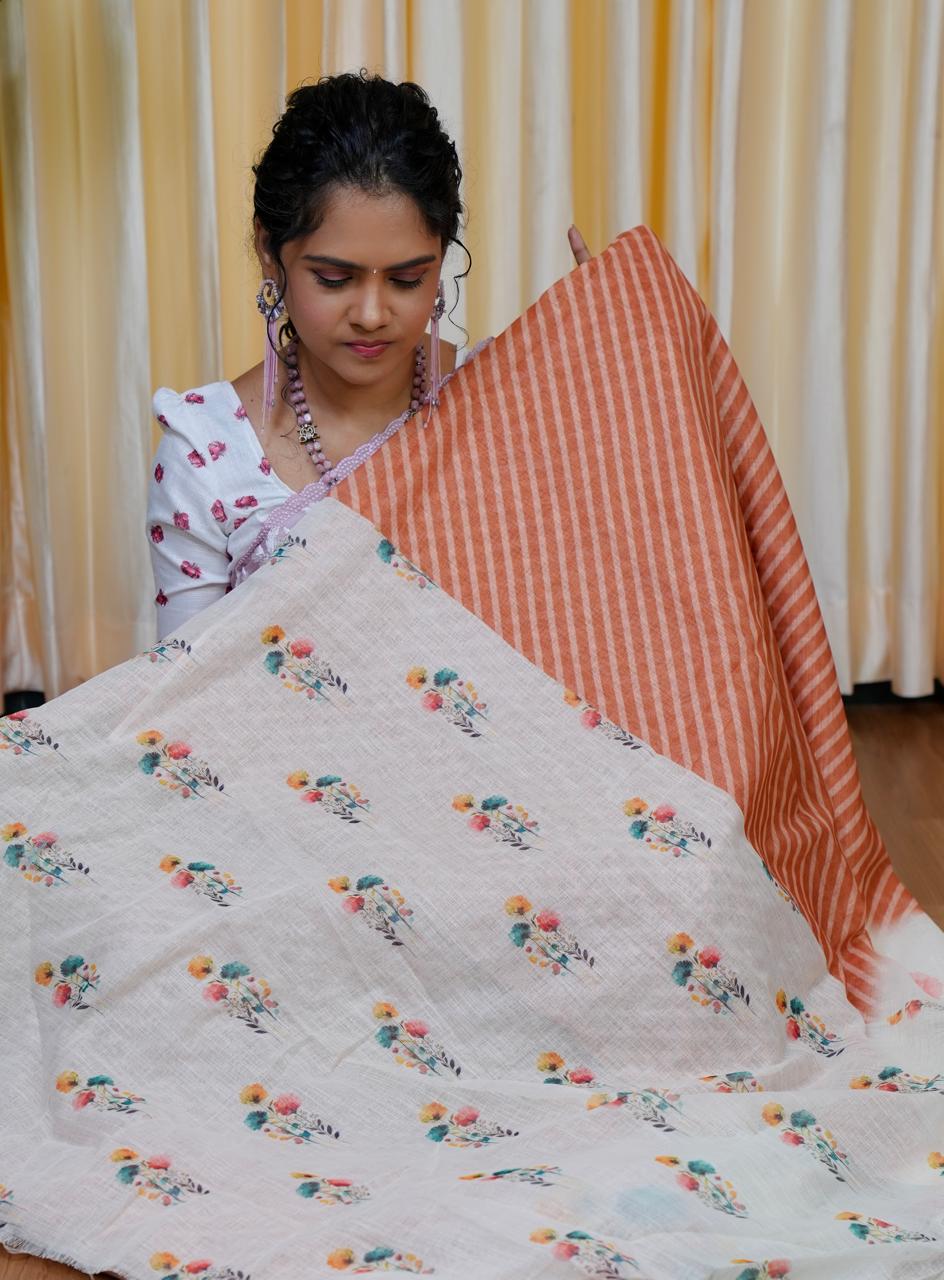 Jute linen saree 🥰🥳