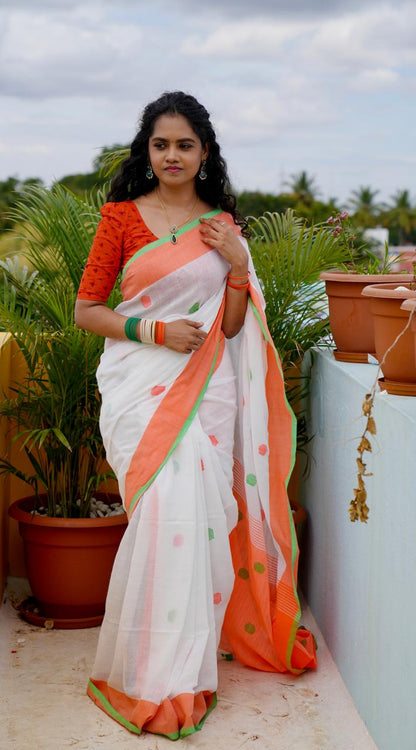 Khadhi cotton saree with embroidery work👇✅