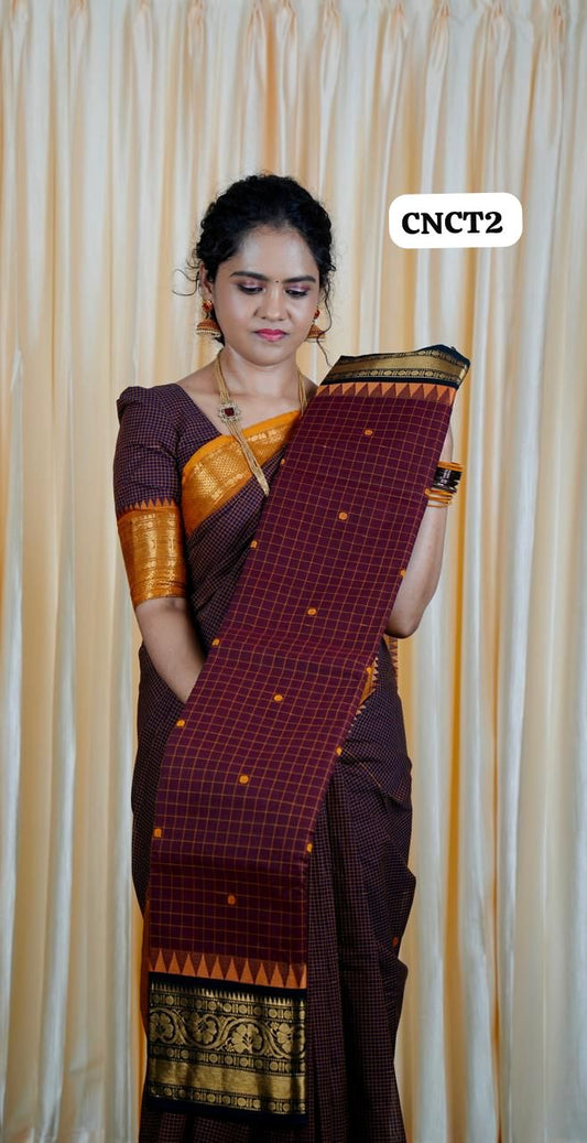 Premium kanchi korvai Chettinad cotton sarees with buttas🥰