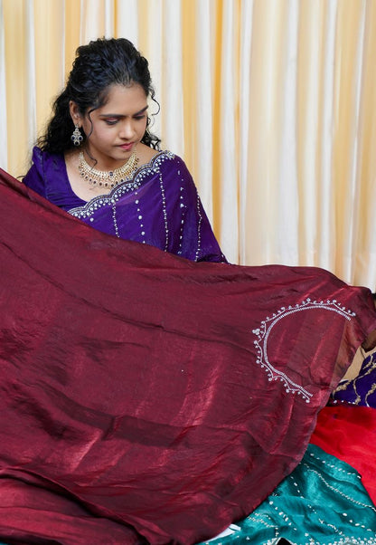 premium space silk with real. Jarkhan diamond work 🥳