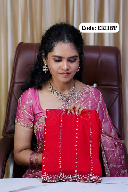 Premium space silk with real jarkhan diamond work 🥰😎🥳