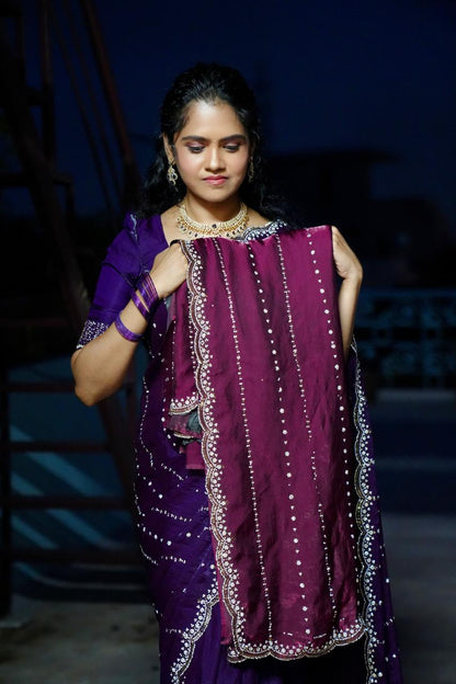 premium space silk with real. Jarkhan diamond work🥳