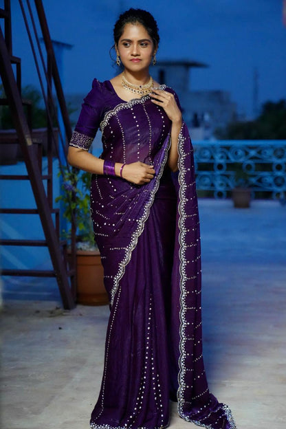 premium space silk with real. Jarkhan diamond work 🥳