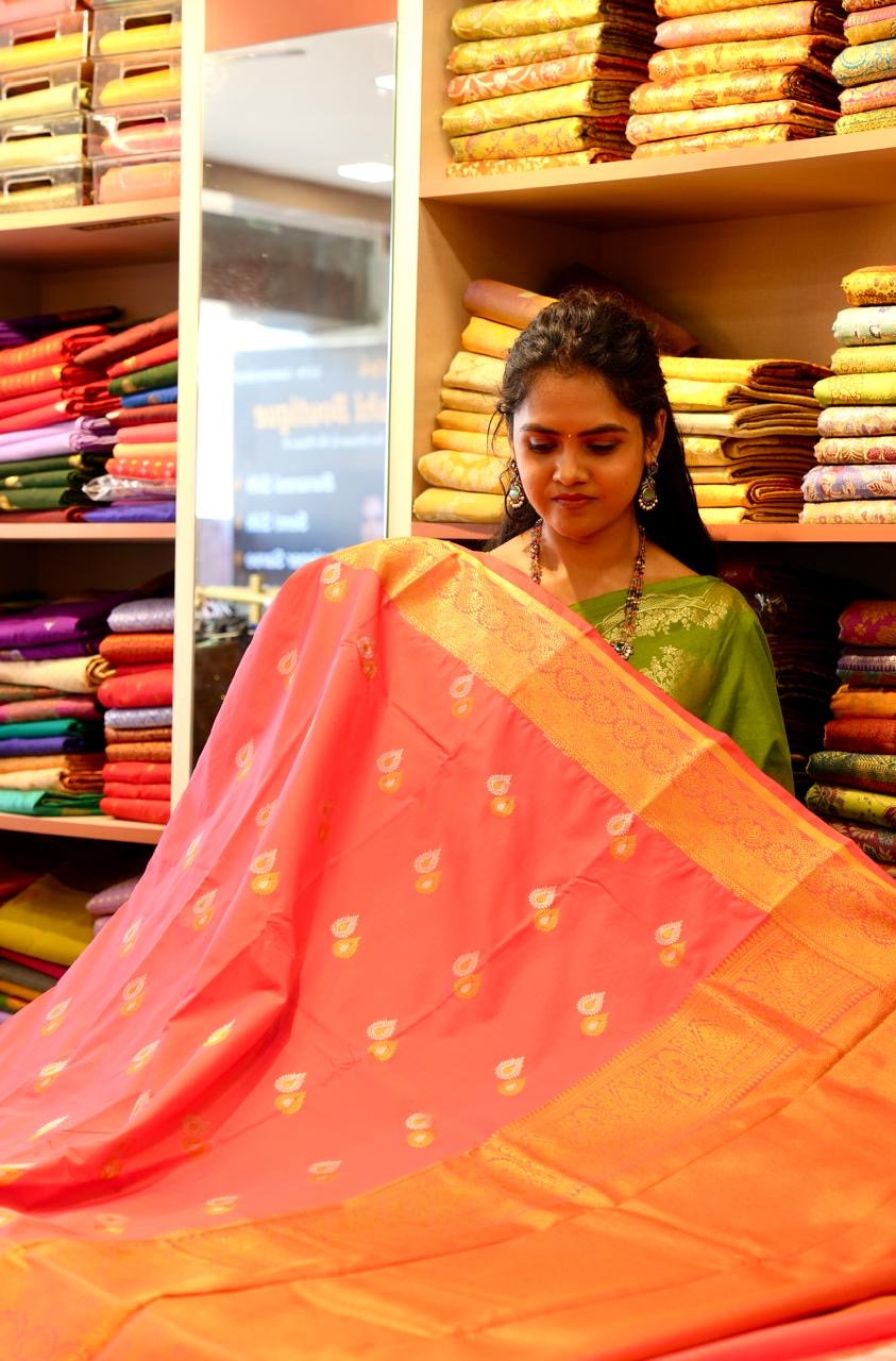 Premium bridal semi silk saree 🍏🍄