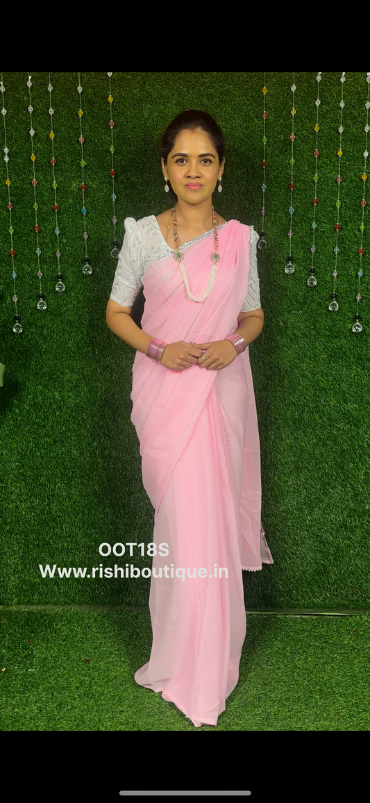 Saree + chikankari designer blouse