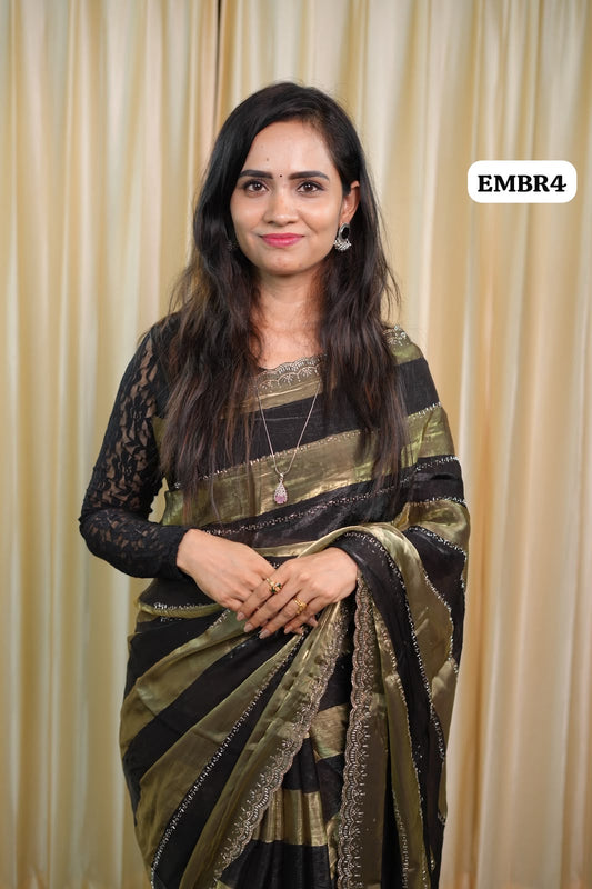 Space silk with stone work saree🥳
