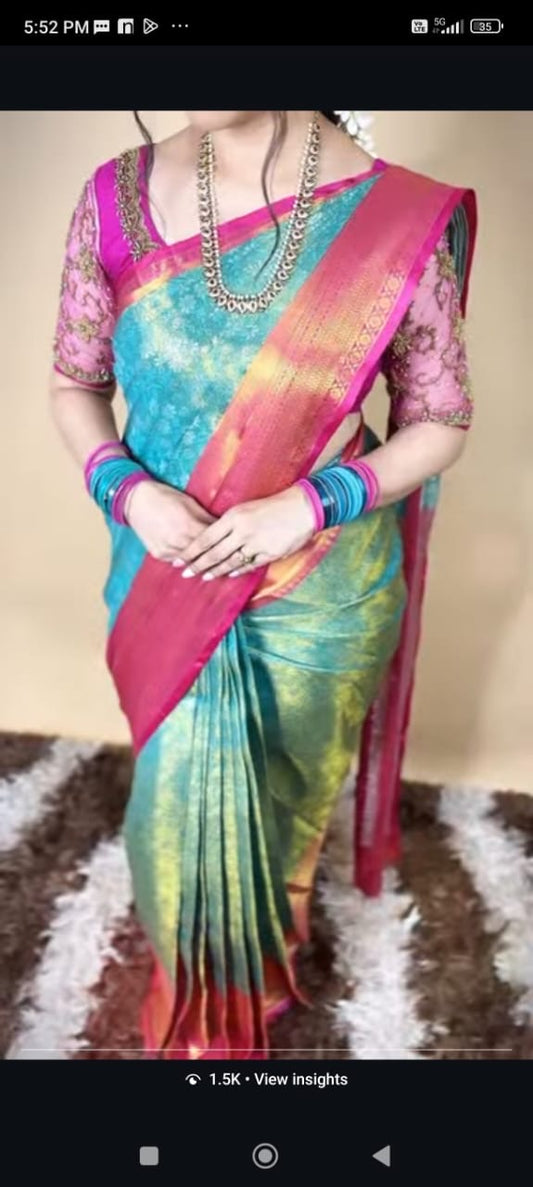 Bridal kanchi semi soft silk saree🥳✅