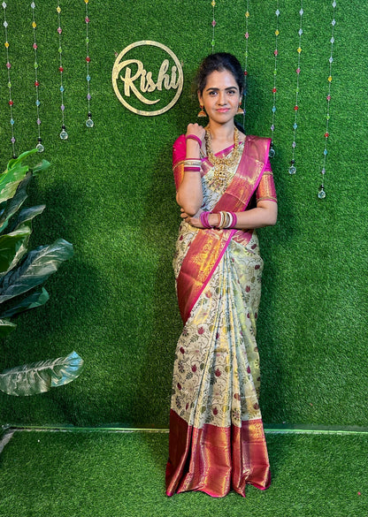 Kanchipuram bridal silk saree YYY