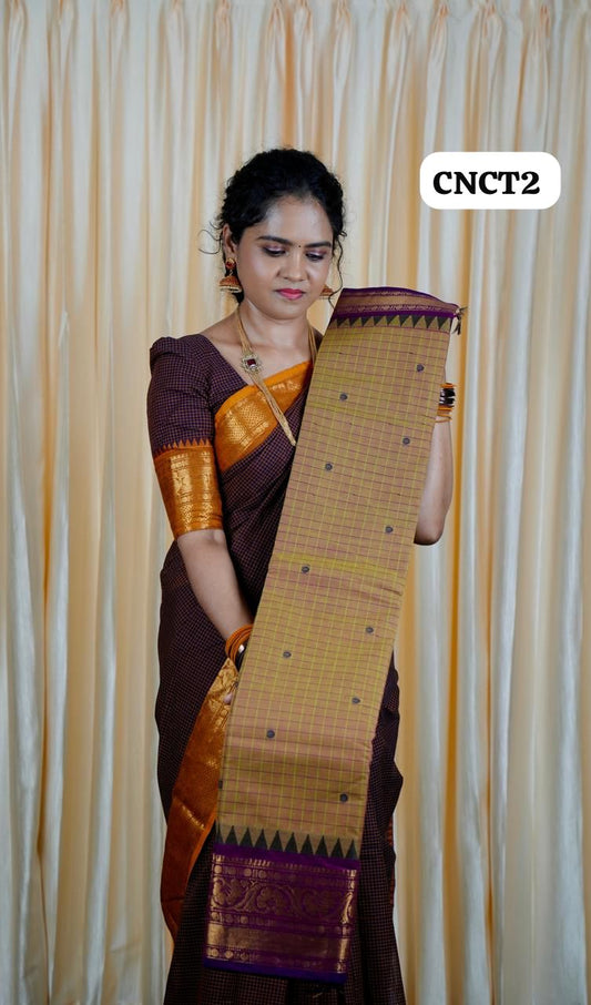 Premium kanchi korvai Chettinad cotton sarees with buttas🥰