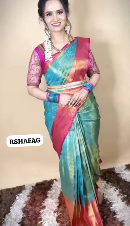 Bridal kanchi semi soft silk saree🥳✅