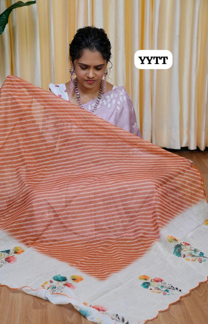 Jute linen saree 🥰🥳